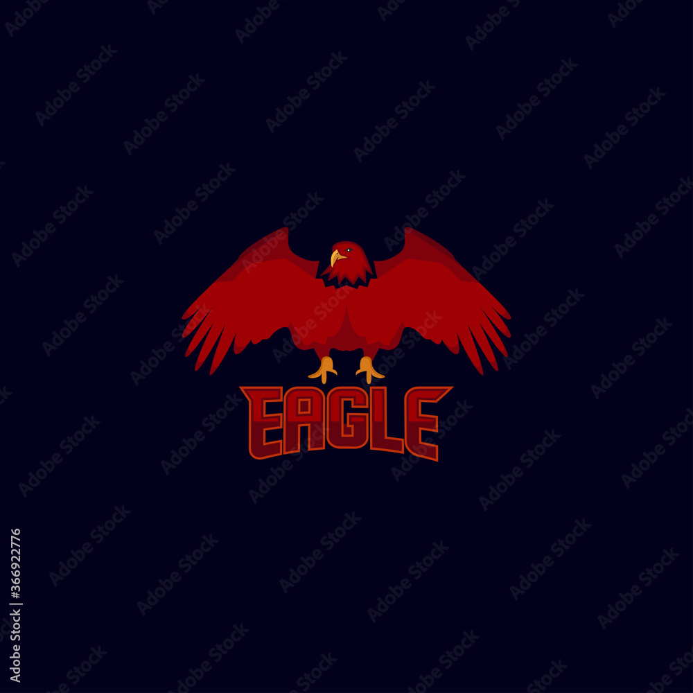 Modern red Eagle logo  template, vector illustration