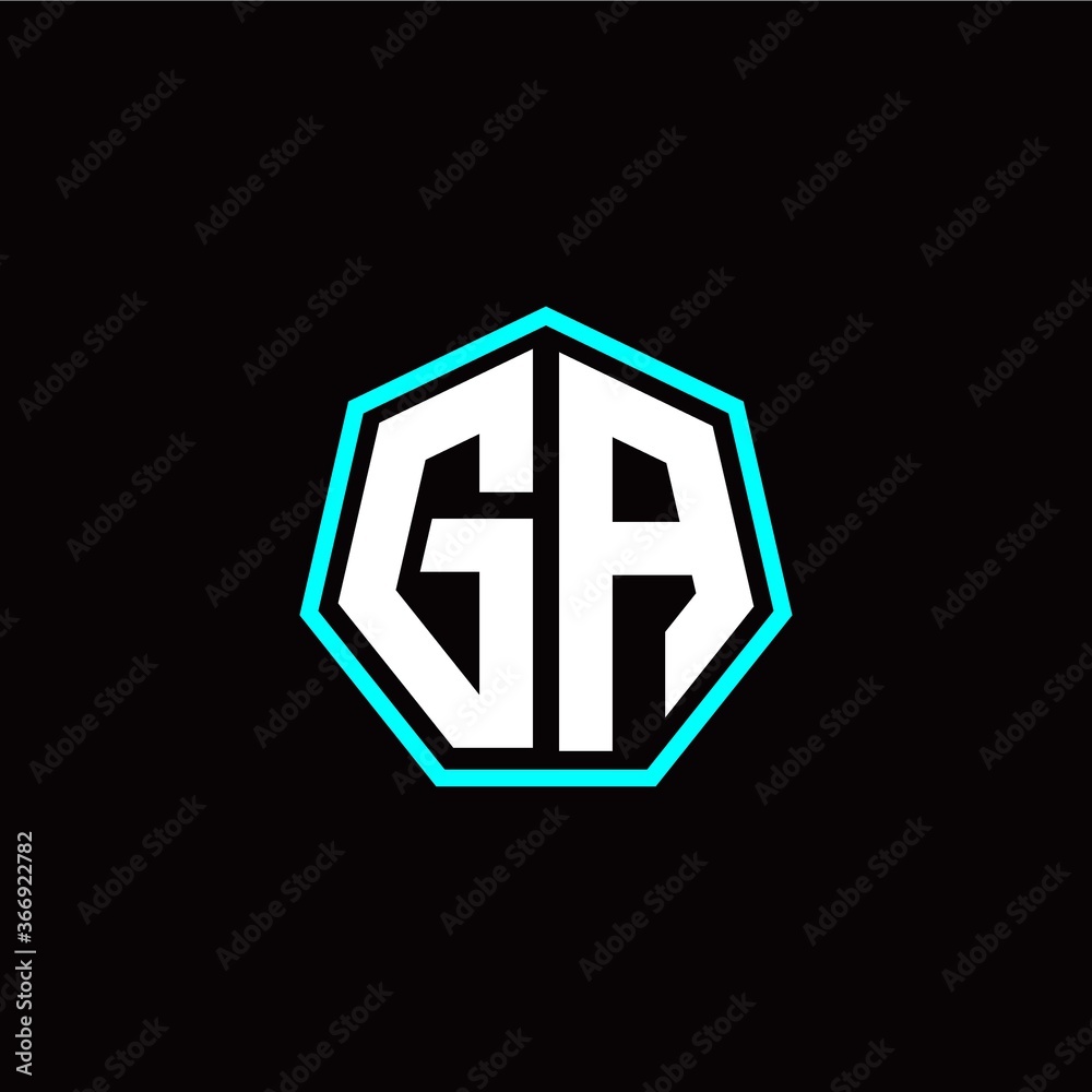 G A initials modern polygon logo template G A initials modern polygon logo template