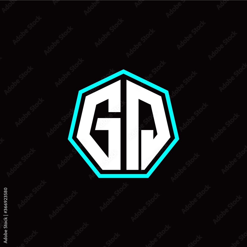 G Q initials modern polygon logo template G Q initials modern polygon logo template