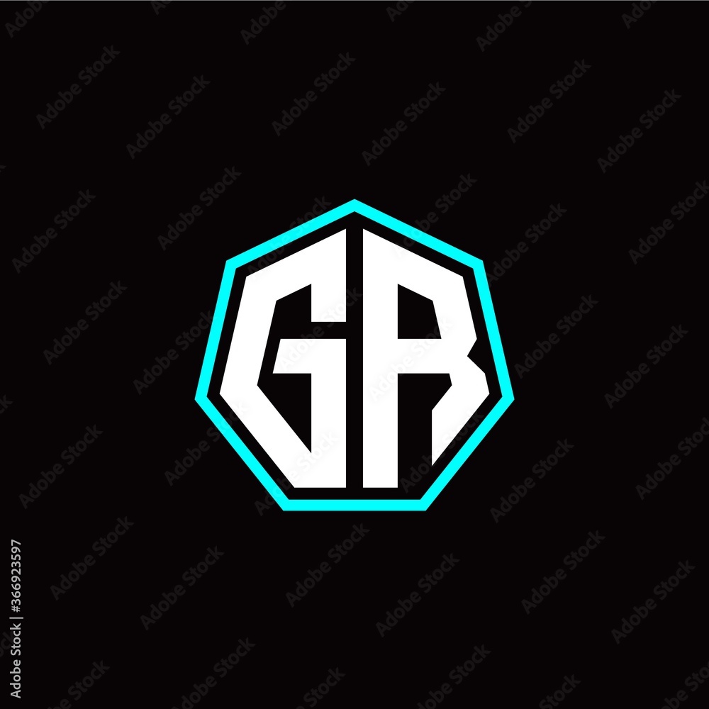G R initials modern polygon logo template G R initials modern polygon logo template