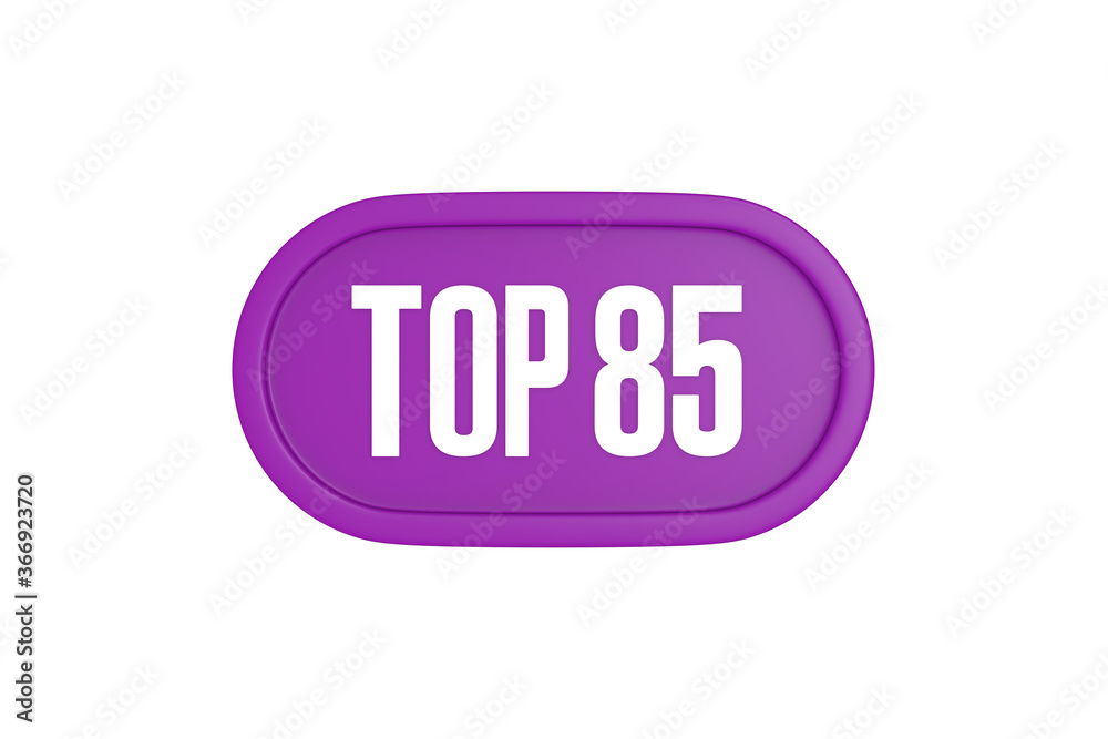 Top 85 sign in purple color isolated on white background, 3d illustration. Top 85 sign in purple color isolated on white background, 3d illustration.