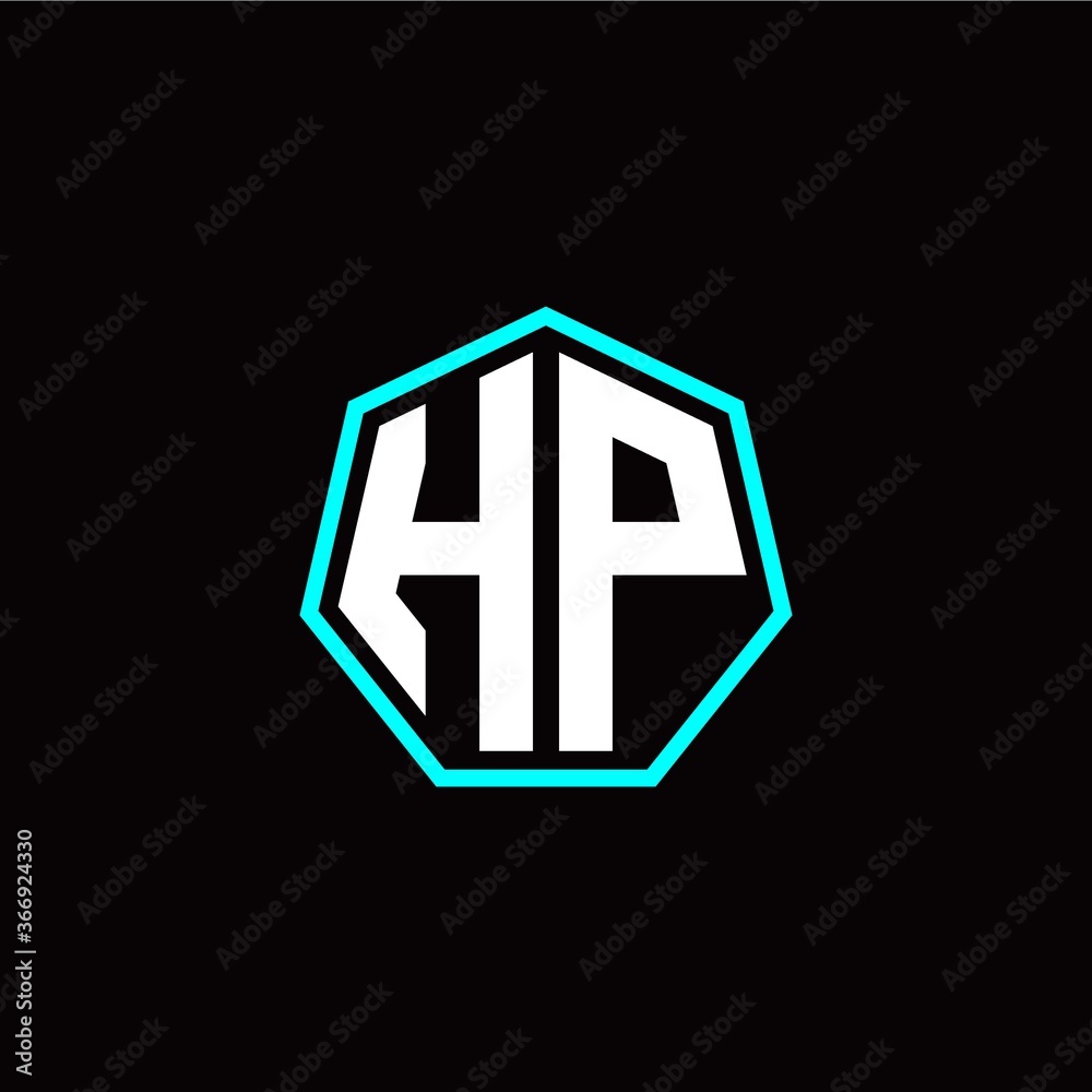 H P initials modern polygon logo template H P initials modern polygon logo template