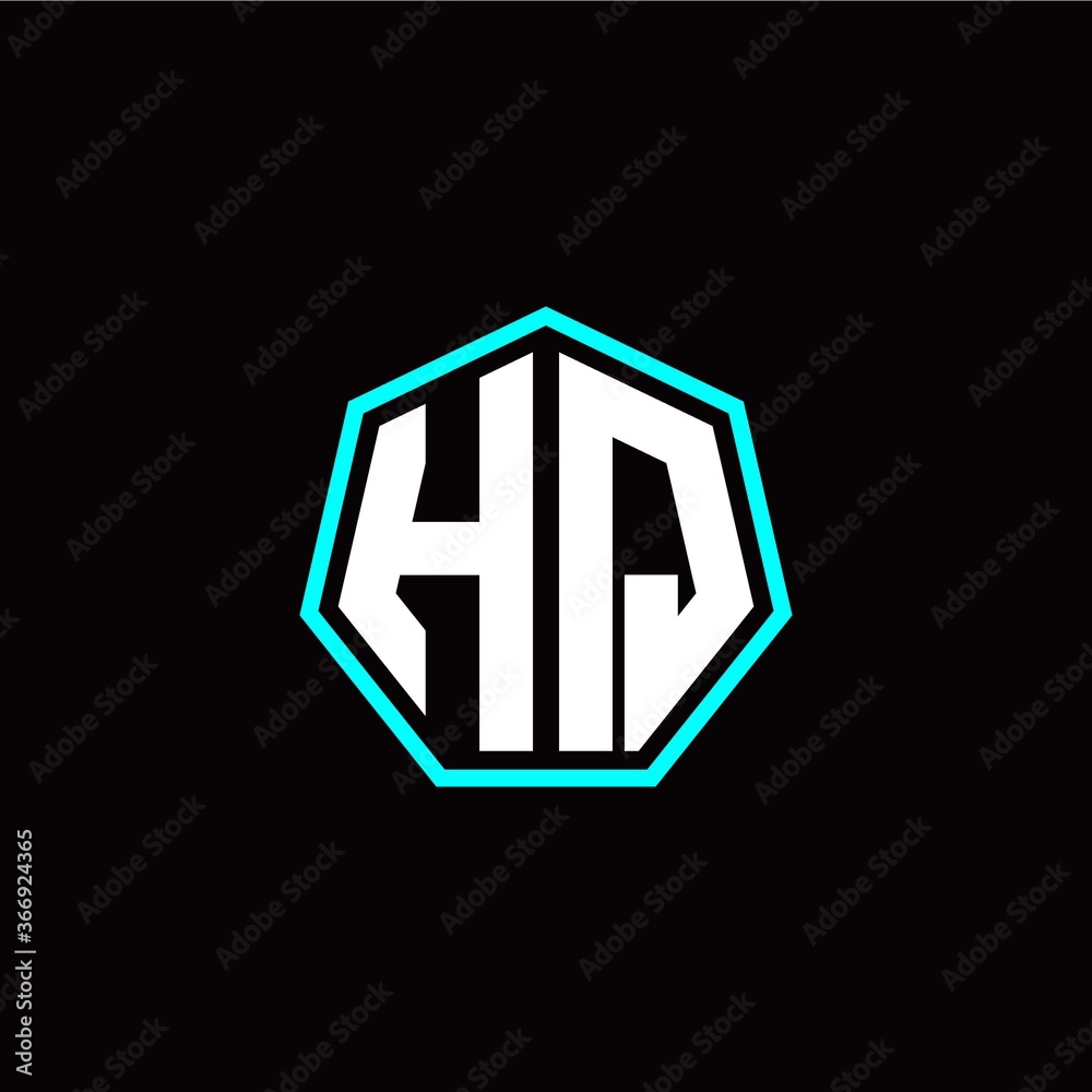H Q initials modern polygon logo template H Q initials modern polygon logo template