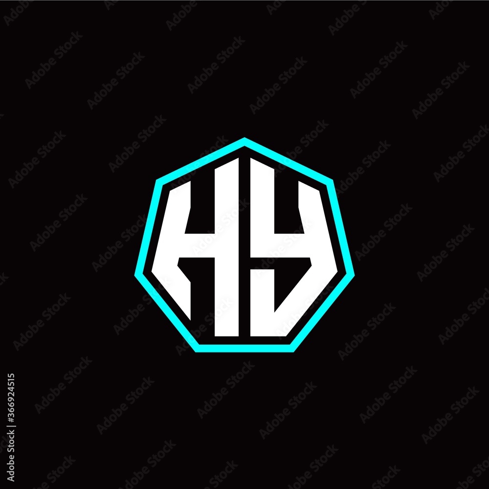 H Y initials modern polygon logo template H Y initials modern polygon logo template