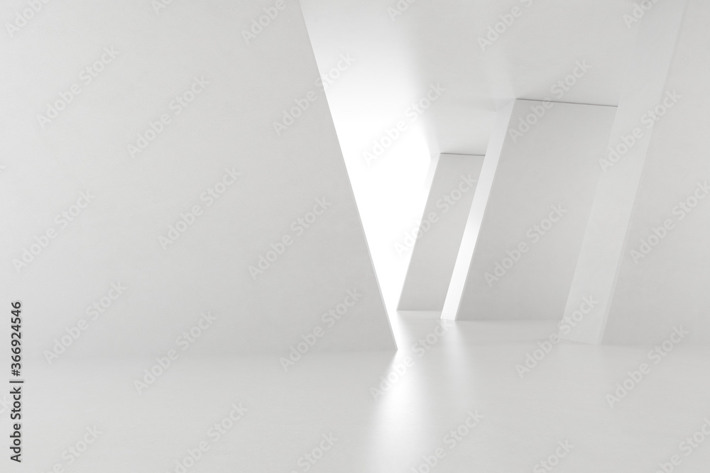Fototapeta premium Abstract architecture space, Interior with concrete wall. 3d render. 
