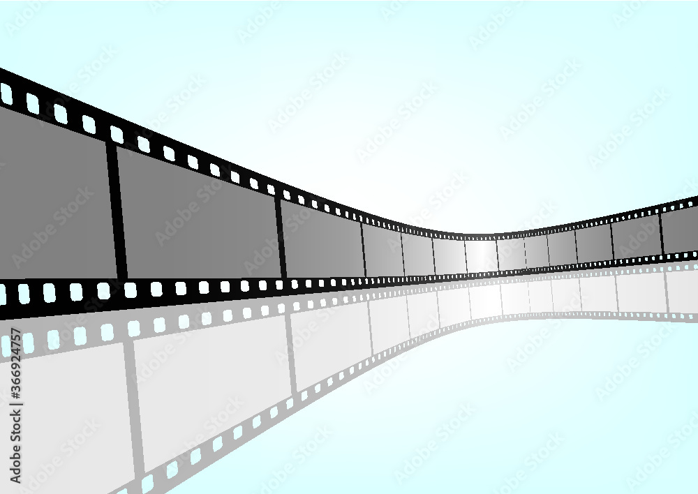 Cinema, movie and photography 35mm film strip template.  Vector 3D film strip elements.