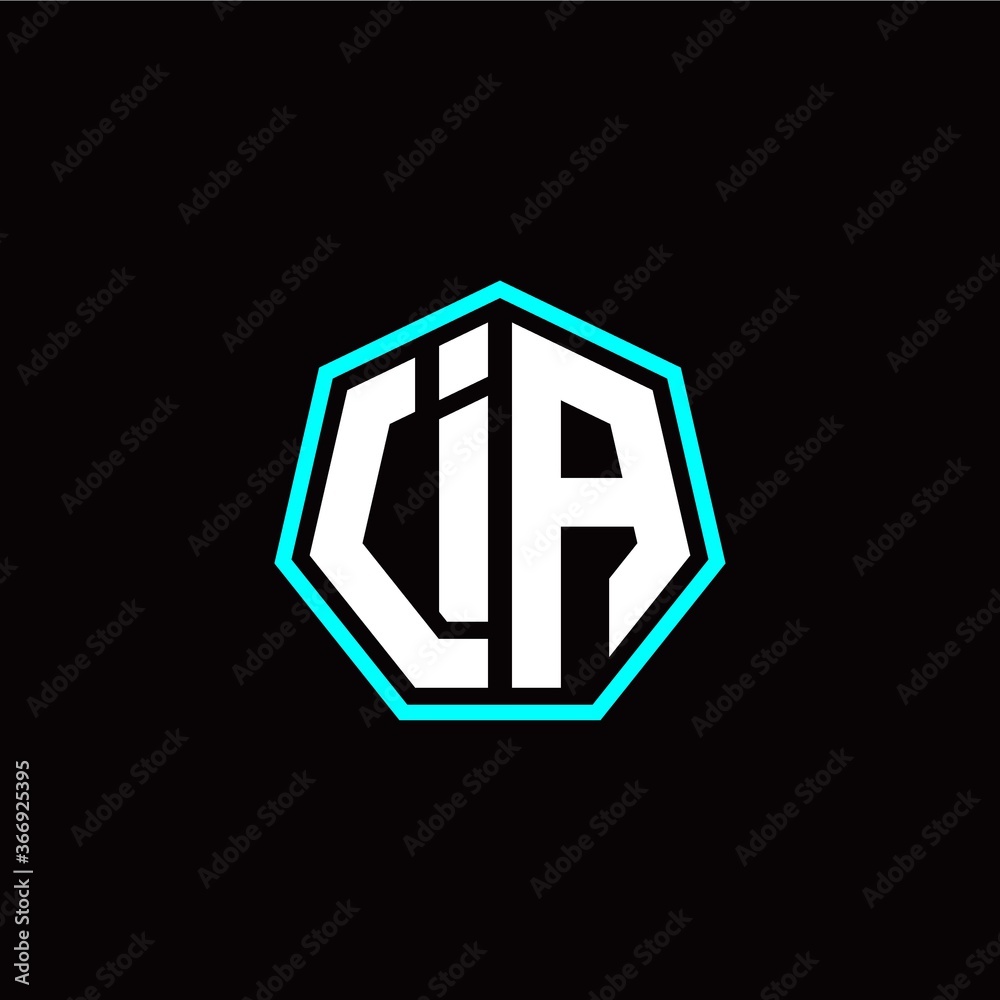 I A initials modern polygon logo template I A initials modern polygon logo template