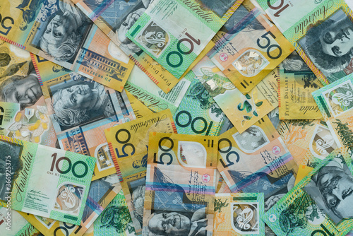 $50 and $100 notes Australian dollars background