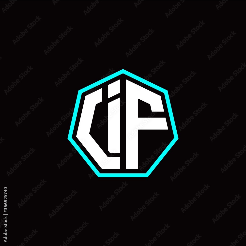 I F initials modern polygon logo template I F initials modern polygon logo template