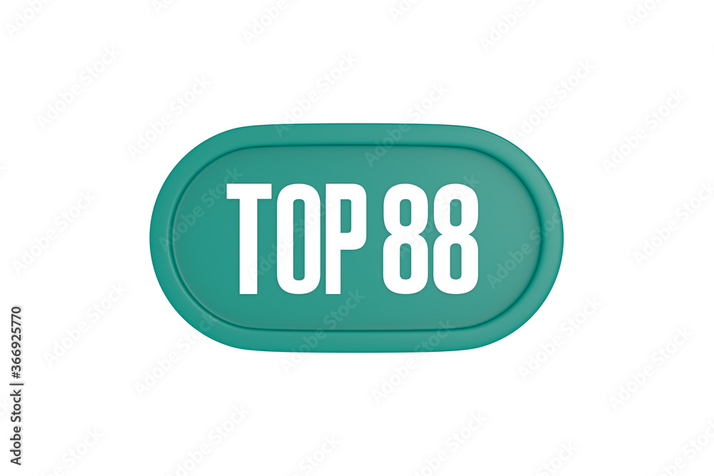 Top 88 sign in teal color isolated on white color background, 3d illustration. Top 88 sign in teal color isolated on white color background, 3d illustration.
