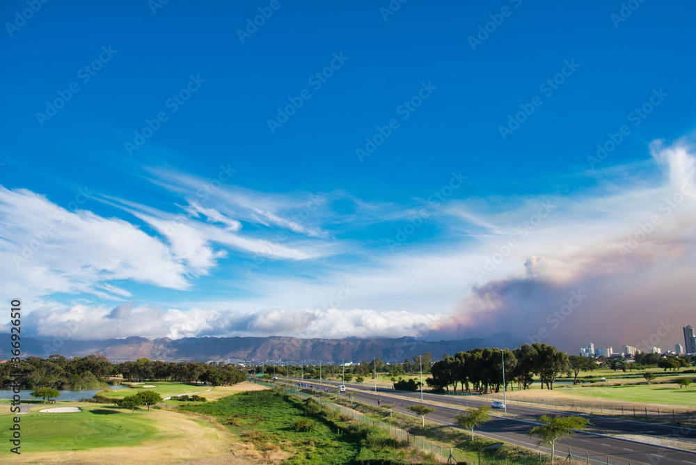 Afternoon perspective over Somerset West golf course