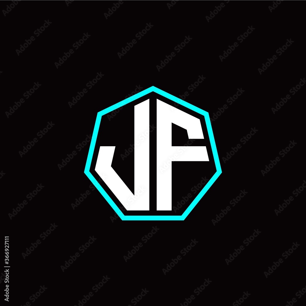 J F initials modern polygon logo template J F initials modern polygon logo template