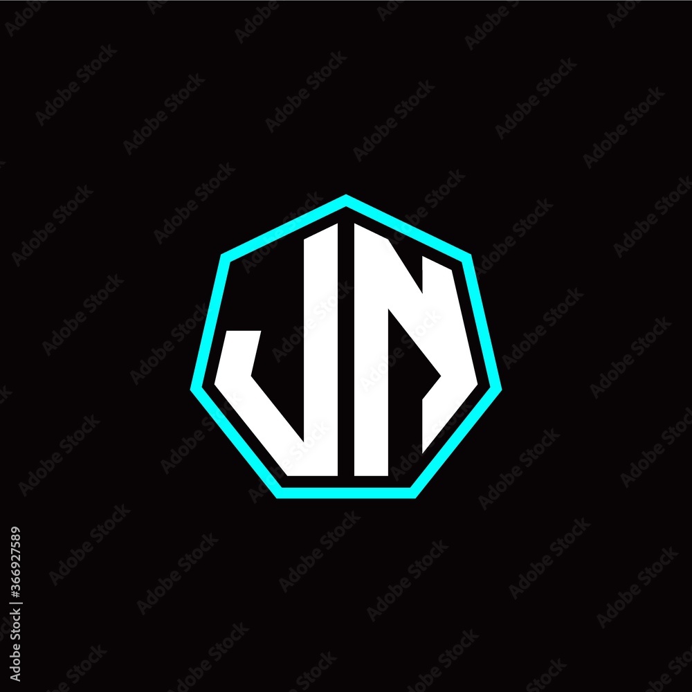 J N initials modern polygon logo template J N initials modern polygon logo template