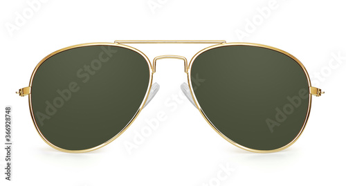Print op canvas aviator sunglasses isolated with clipping path