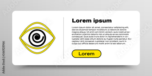 Line Hypnosis icon isolated on white background. Human eye with spiral hypnotic iris. Colorful outline concept. Vector.