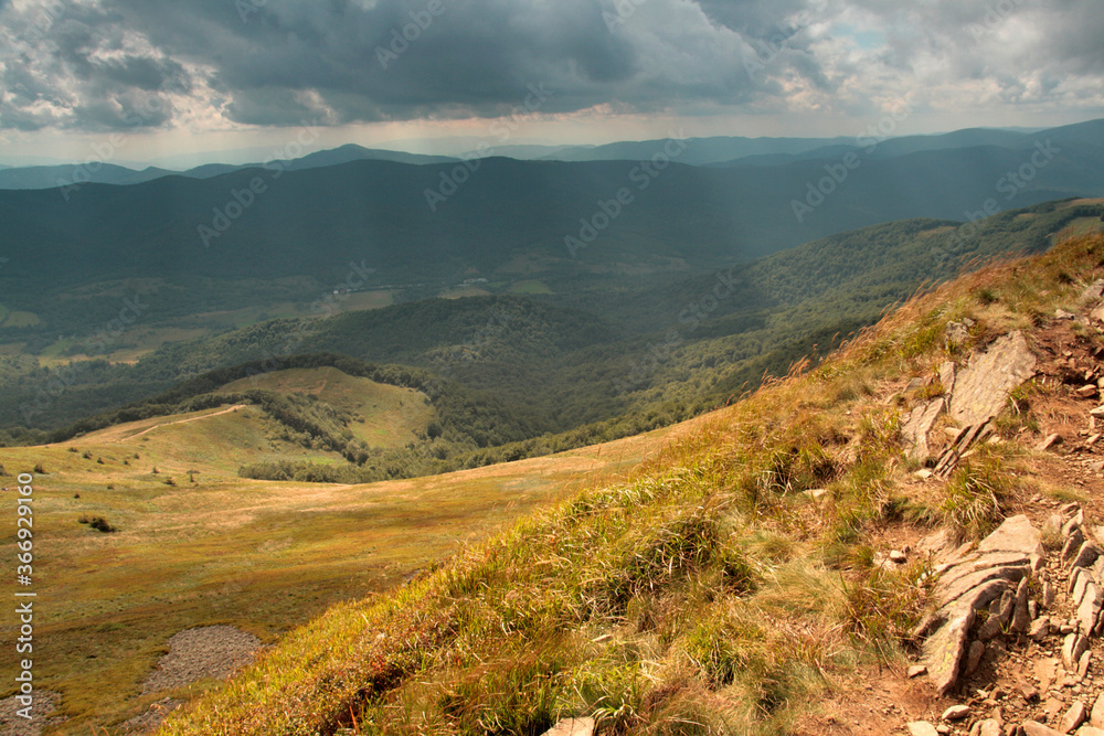 Landscape of mountain peaks, Bieszczady Mountains Landscape of mountain peaks, Bieszczady Mountains