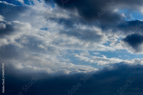 Blue sky with clouds. Nature background.