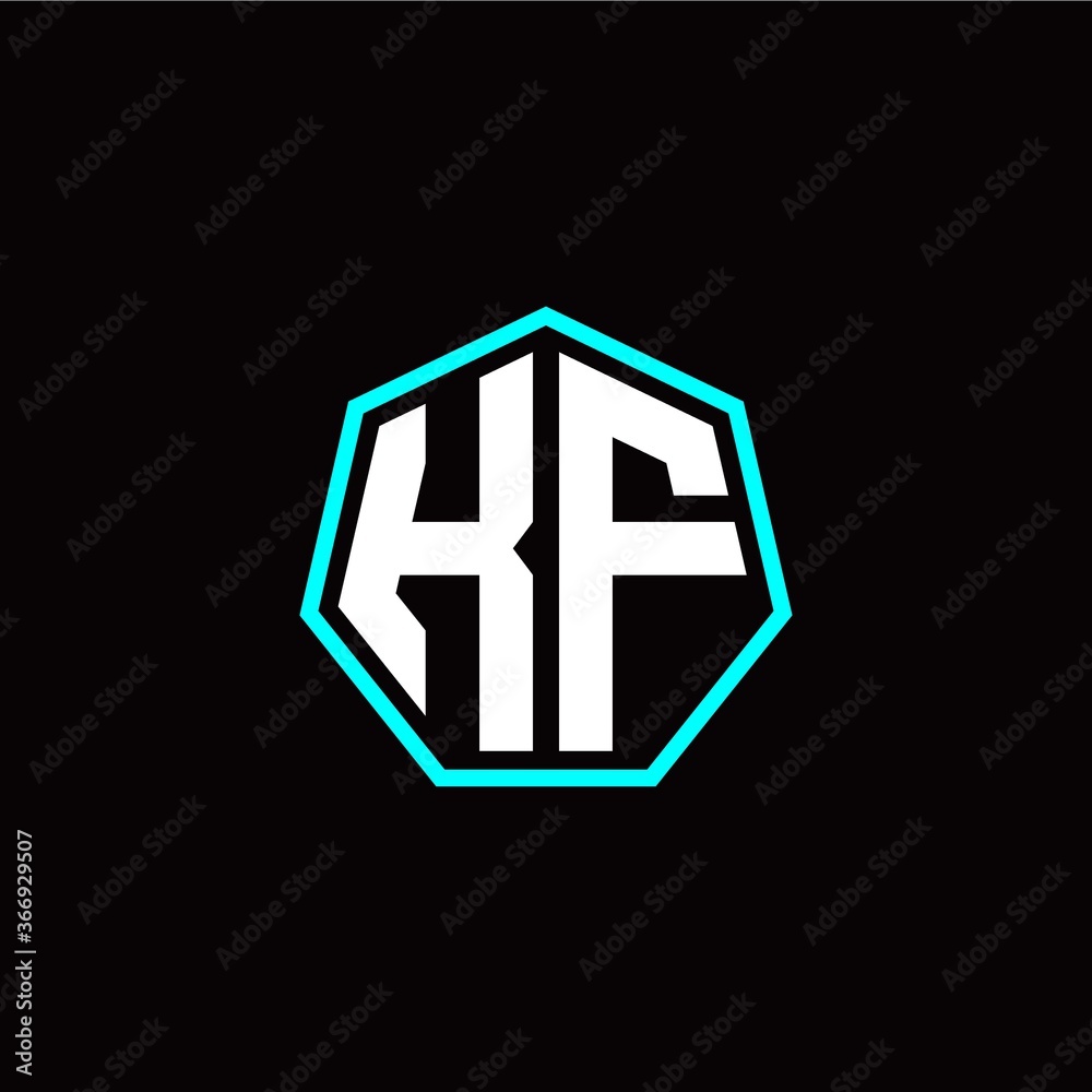 K F initials modern polygon logo template K F initials modern polygon logo template