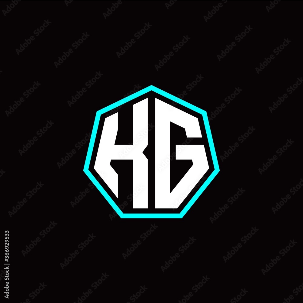 K G initials modern polygon logo template K G initials modern polygon logo template