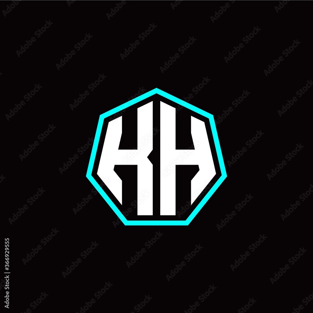 K H initials modern polygon logo template K H initials modern polygon logo template