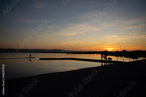 Sunset at the marine lake