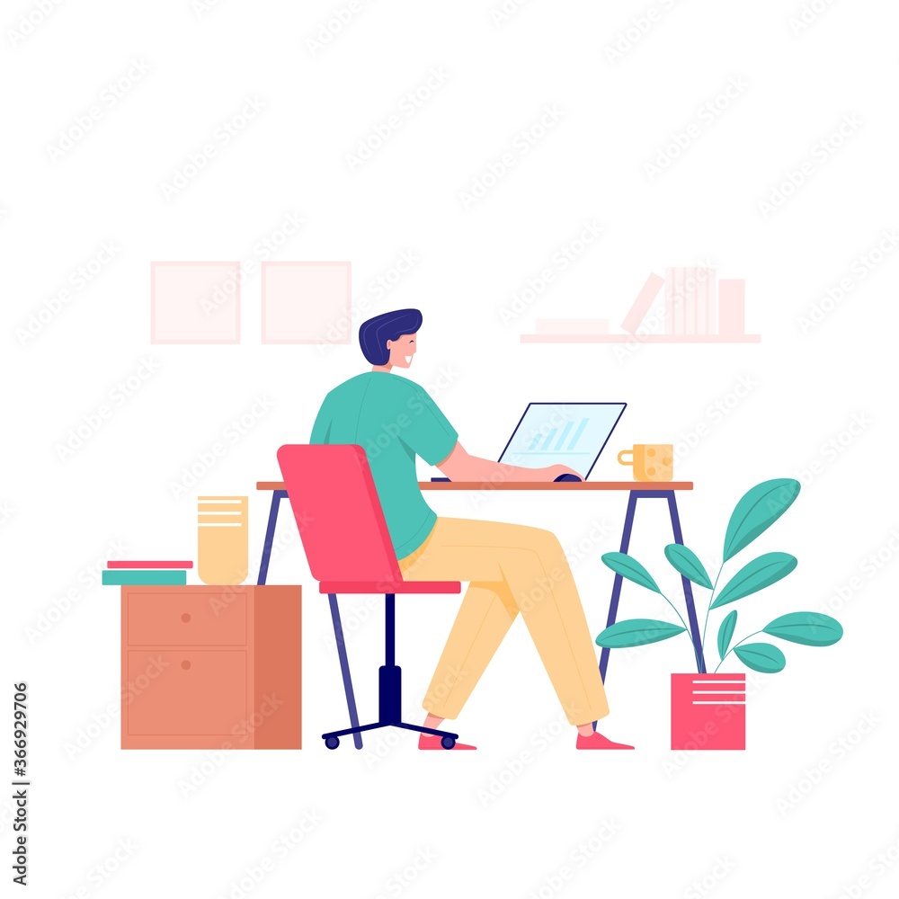 Working at home, freelance concept Working at home, freelance concept