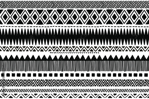 Ethnic vector seamless pattern. Tribal geometric background, boho motif, maya, aztec ornament illustration. rug textile print texture
