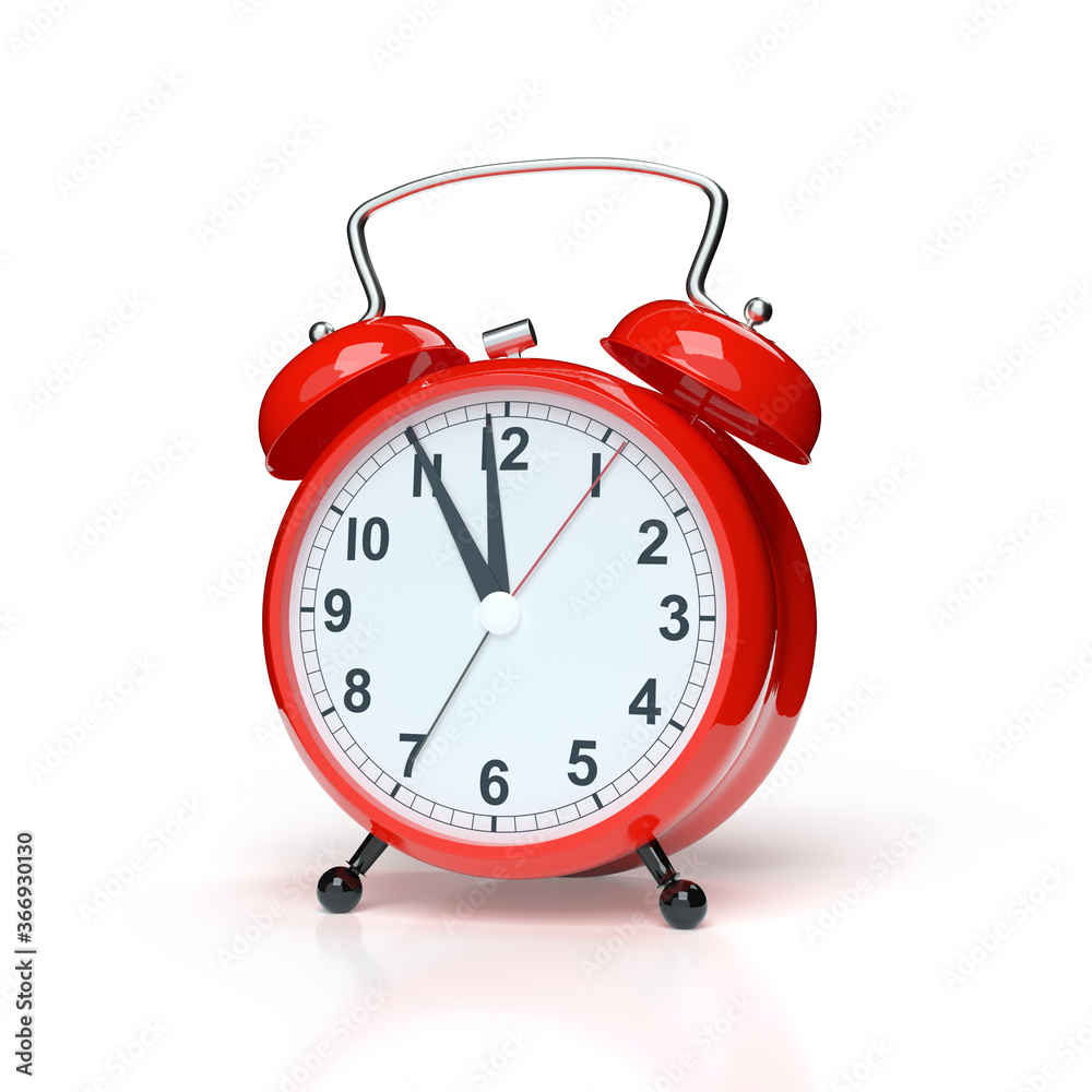 Abstract alarm clock on white background. 3D rendering. Abstract alarm clock on white background. 3D rendering.