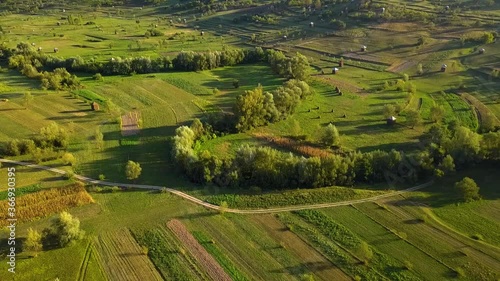 Aerial rural landscape from Romania (Maramures)