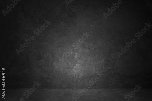 Fototapeta Naklejka Na Ścianę i Meble -  Blank concrete wide dark wall texture background