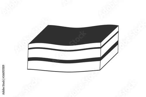 Lard icon isolated on white. Stencil fat food. Vector stock illustration. EPS 10