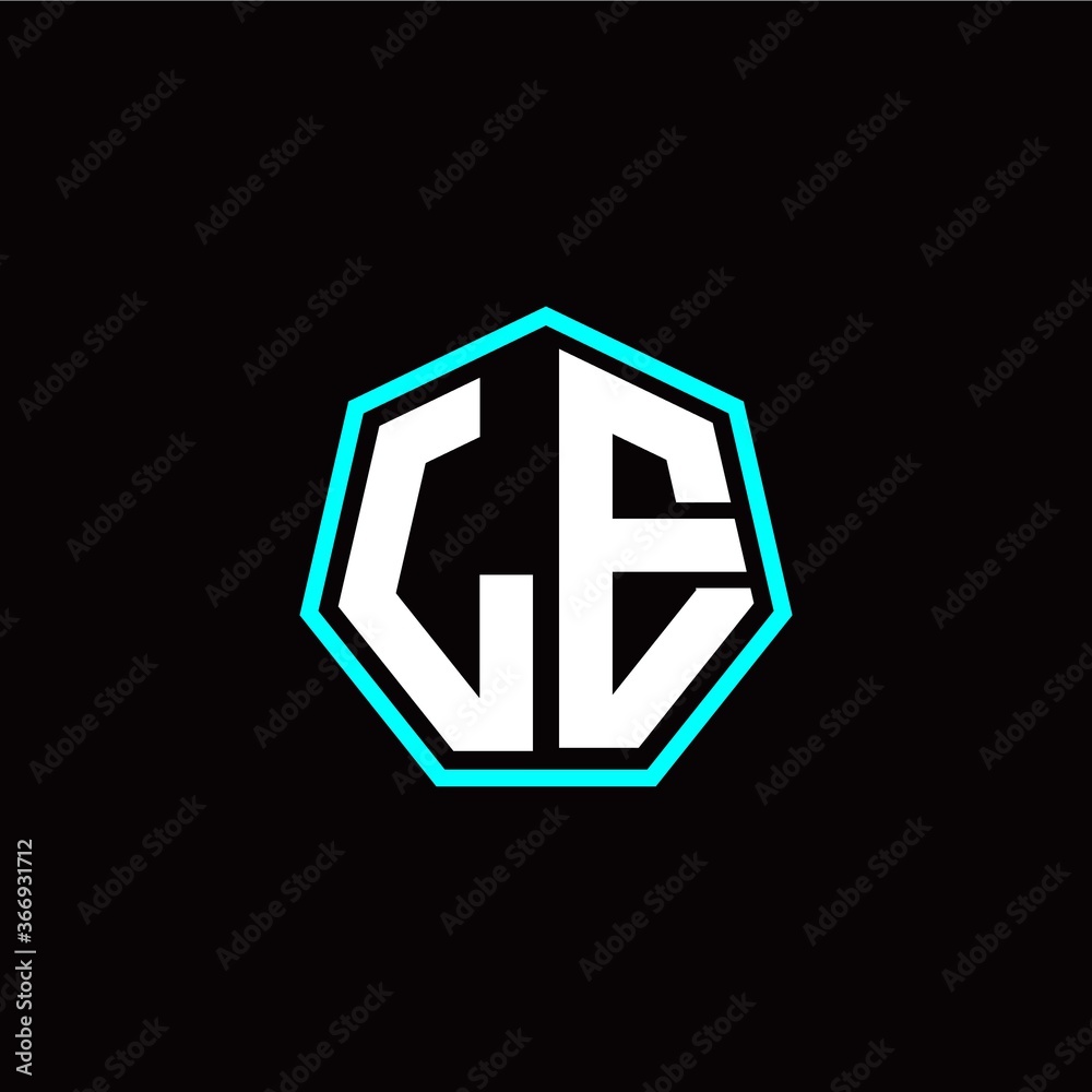 L E initials modern polygon logo template L E initials modern polygon logo template