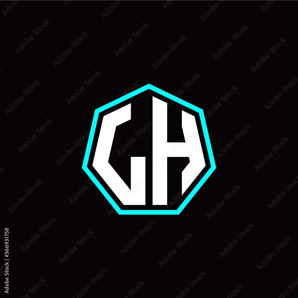 L H initials modern polygon logo template L H initials modern polygon logo template
