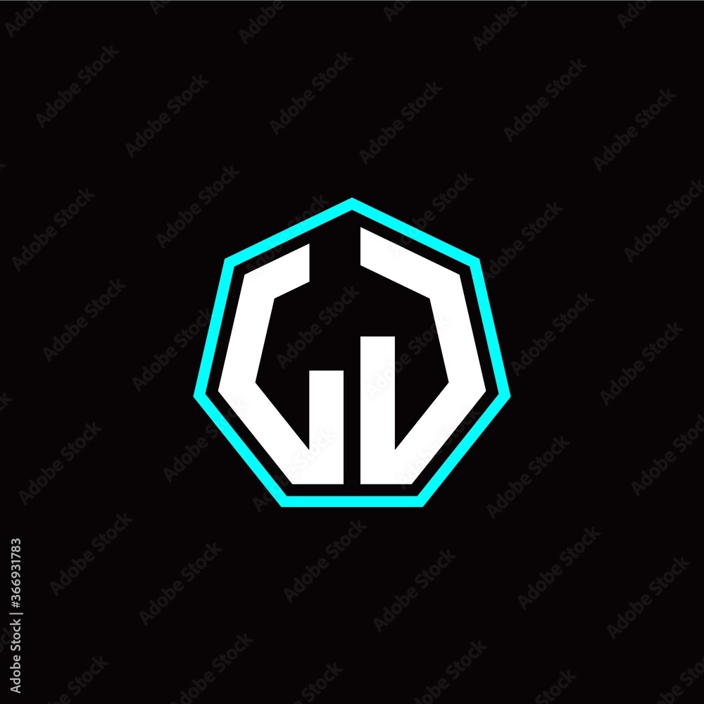 L J initials modern polygon logo template L J initials modern polygon logo template