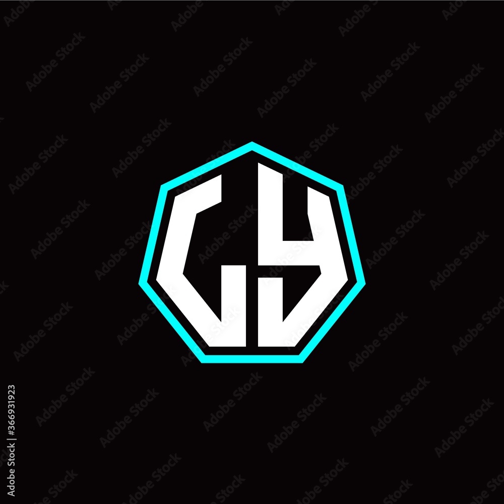 L Y initials modern polygon logo template L Y initials modern polygon logo template
