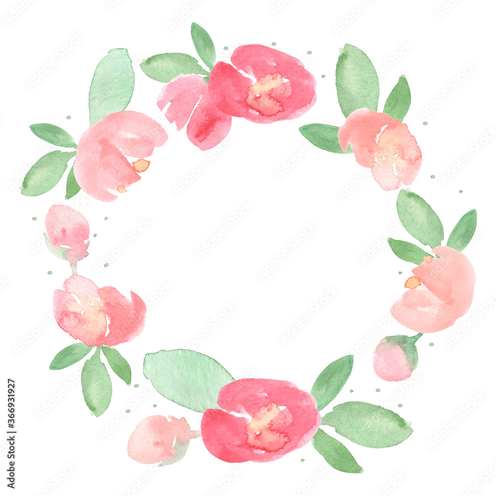 watercolor loose red and pink peony flower bloom wreath frame watercolor loose red and pink peony flower bloom wreath frame