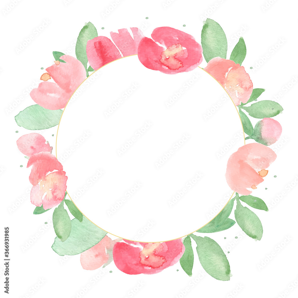 watercolor loose red and pink peony flower bloom wreath frame watercolor loose red and pink peony flower bloom wreath frame