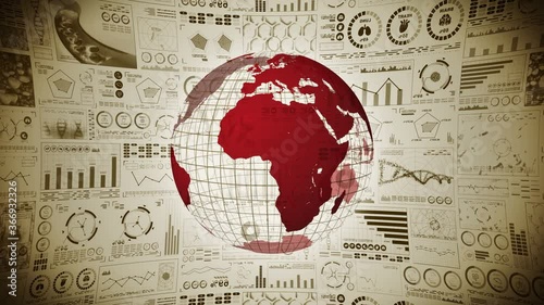 Wallpaper Mural Pandemic of infection. Global earth with red dots of infection. Medical hologram elements of digital data graph. Infectious control. Cure virus. Loop animation. Torontodigital.ca