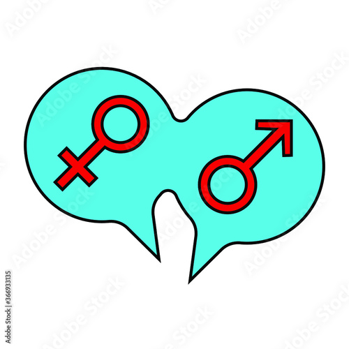 Two conversational bubbles sign male and female on a white background, for design, vector illustration
