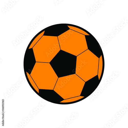 Soccer yellow ball on a white background, sign for design, vector illustration