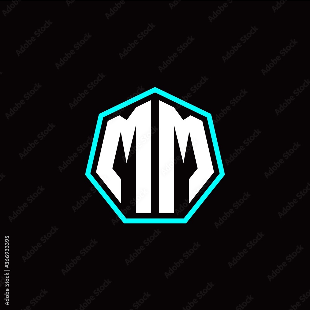 M M initials modern polygon logo template M M initials modern polygon logo template