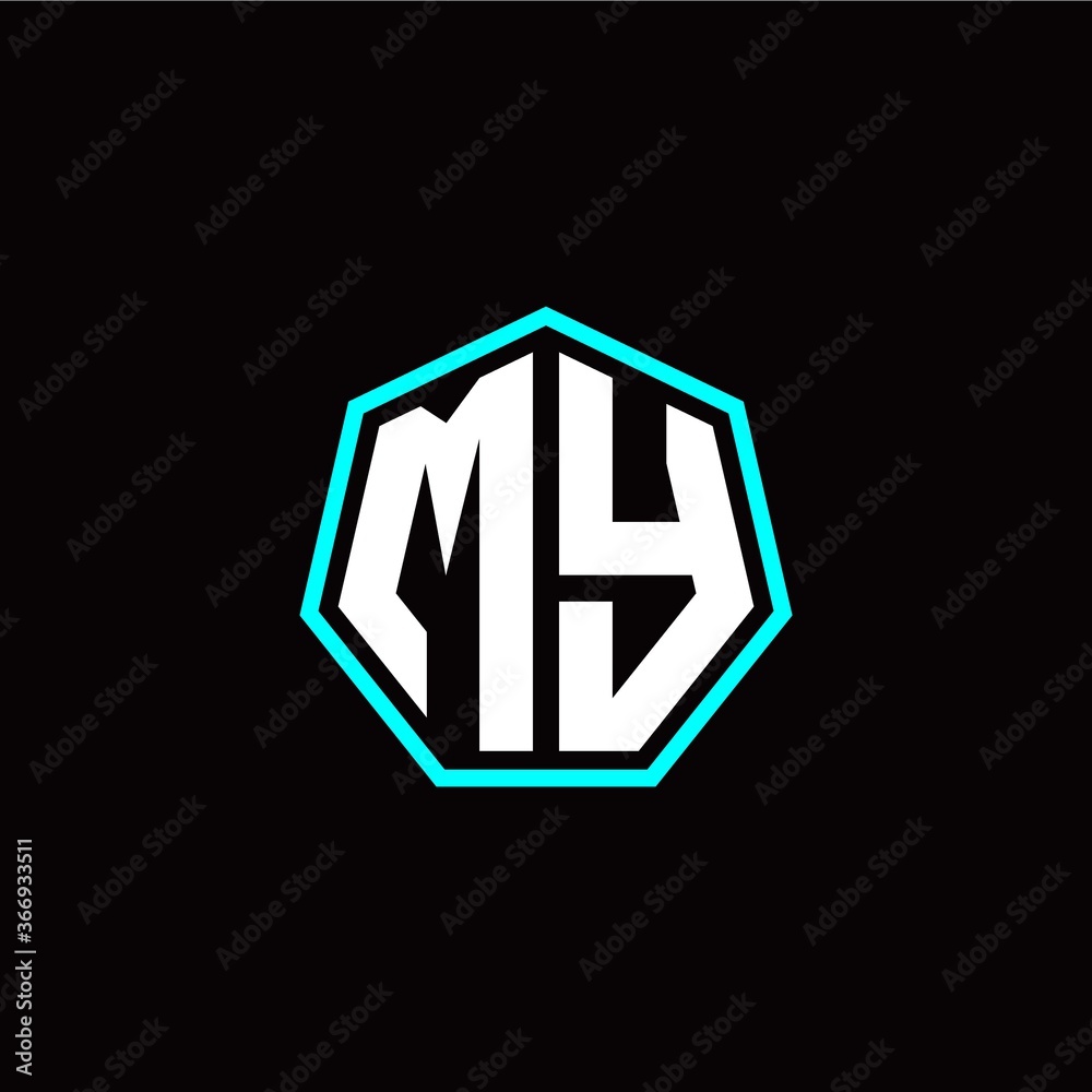 M Y initials modern polygon logo template M Y initials modern polygon logo template