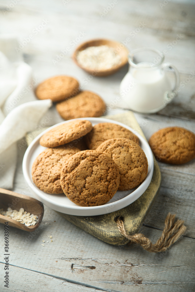 Traditional homemade ginger snaps or oatmeal cookies Traditional homemade ginger snaps or oatmeal cookies