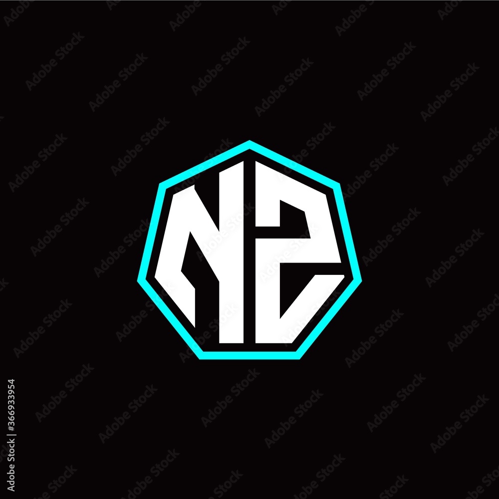 N Z initials modern polygon logo template N Z initials modern polygon logo template