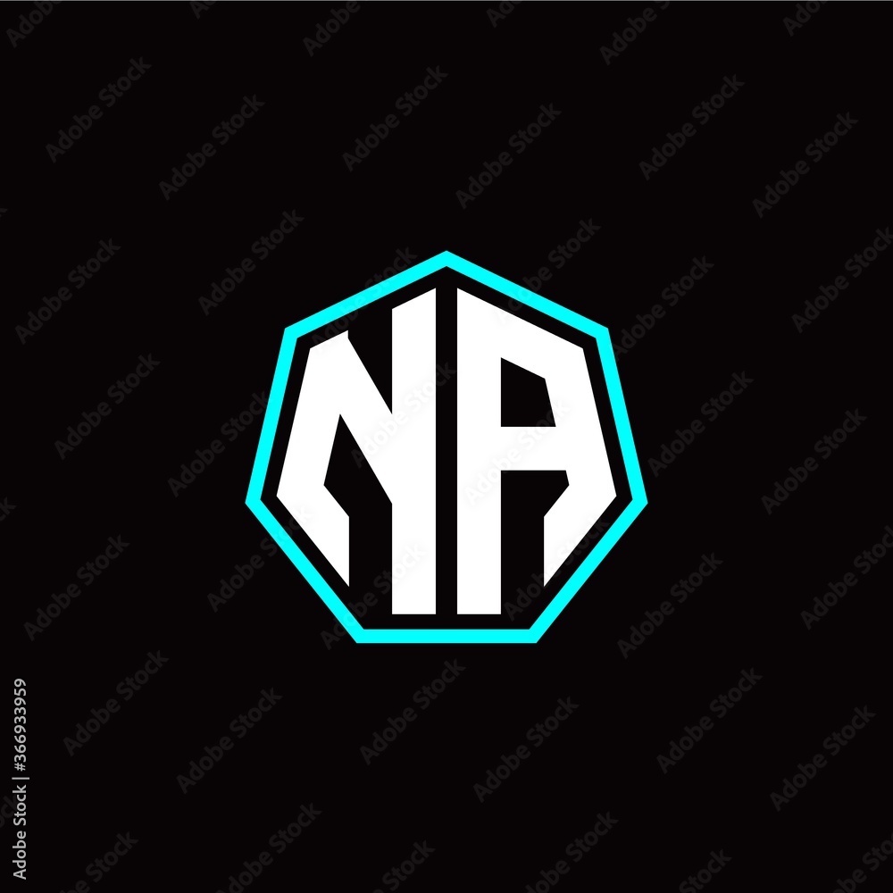 N A initials modern polygon logo template N A initials modern polygon logo template