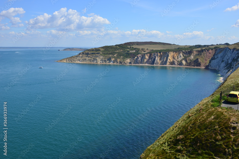 Alum bay in the Isle of Wight in Summertime.