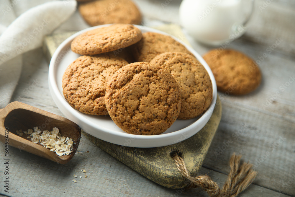 Traditional homemade ginger snaps or oatmeal cookies Traditional homemade ginger snaps or oatmeal cookies