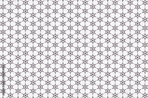 Seamless purple grape and white geometric dot and dash pattern grid