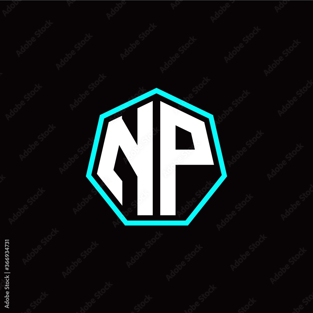 N P initials modern polygon logo template N P initials modern polygon logo template