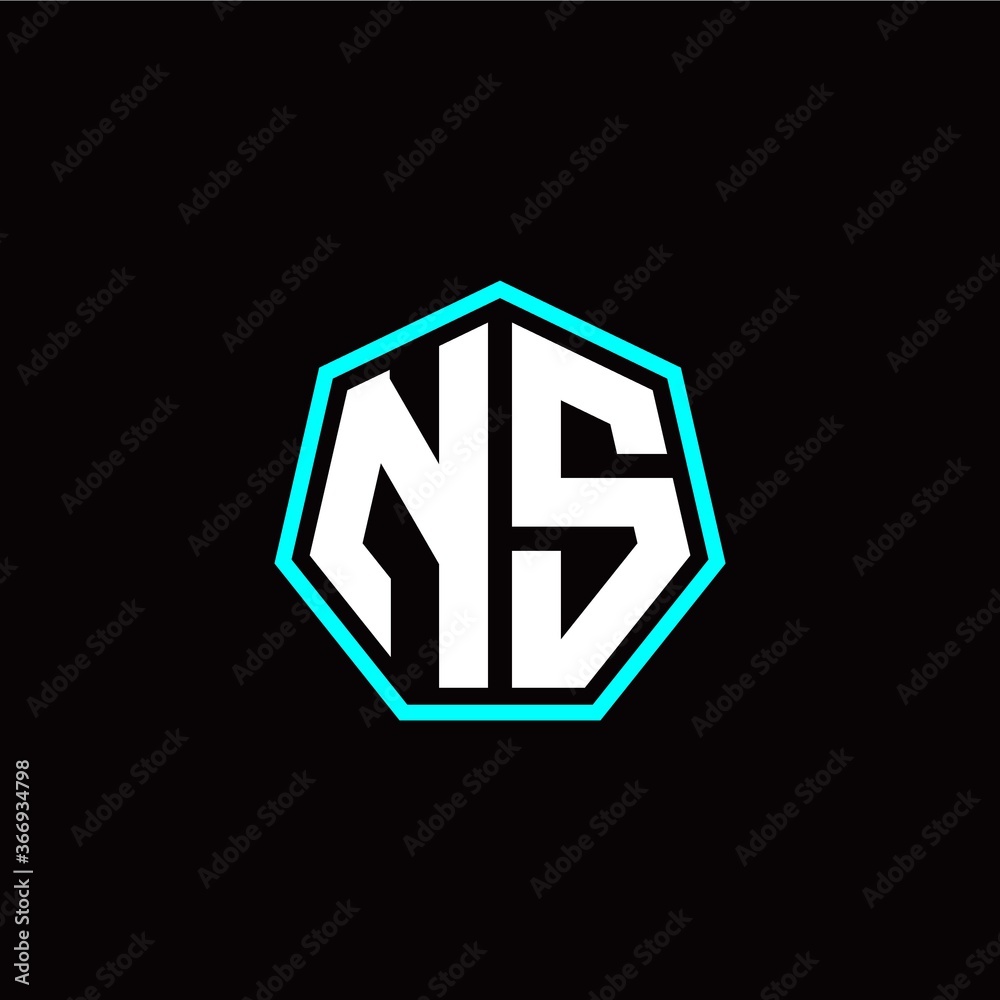 N S initials modern polygon logo template N S initials modern polygon logo template